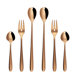 Dárková sada se srdcem 6 ks růžové zlato - Love Cutlery - 116445