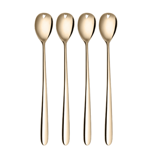 Latté lžičky se srdíčkem champagne 4 ks set – Love Cutlery - 116628