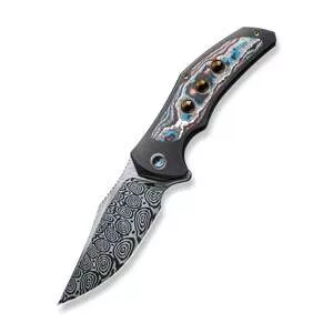 WE Magnetron Černá Titánová Rukojeť S Nebula Fat Carbon Fiber Inlay Heimskringla Damasteel Čepel W