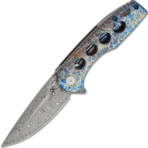 Kansept Cassowary Damascus Titanium s povrchovou úpravou Lightning Strike K2065A3