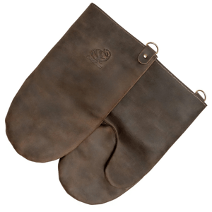 Beavercraft Kožené žáruvzdorné BBQ grilovací rukavice, hnědé LC_BBQ_Gloves_Brow