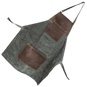 Beavercraft Hnědá plátěná zástěra s koženými prvky na řezbářství AP4