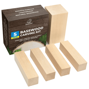 Beavercraft Sada dřevěných bloků na řezbářství 5ks. Lípa/Basswood BW1