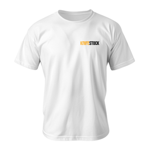 KNIFESTOCK T-shirt, Small Logo, White, L