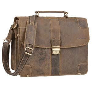 GreenBurry Vintage Leather BriefcaseAntique brown 38x30cm