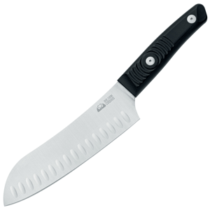 Due Cigni Santoku, hollow edge, 18 cm blade, stainless steel 4116, black G10 2C 2103 G10