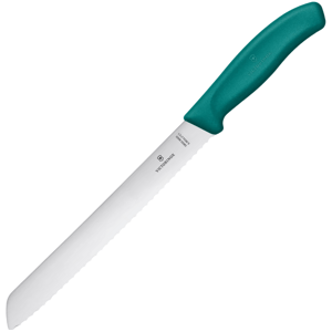 Victorinox Nôž na chlieb,  21cm, vlnkové ostrie, zelený 6.8634.21C1B